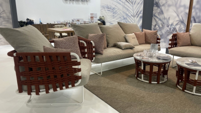 Комплект плетеной лаунж мебели Rever Nido сталь, роуп, полиэстер, мрамор белый, 14, 6/10, 1/5, 6/5, белый мрамор Каррара Фото 21