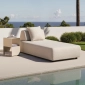 Шезлонг-лежак мягкий Grattoni Geometry алюминий, олефин конопляный Фото 5
