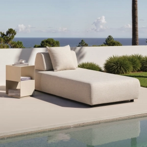 Шезлонг-лежак мягкий Grattoni Geometry алюминий, олефин конопляный Фото 5