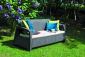 Диван пластиковый Keter Corfu Love Seat Max пластик с имитацией плетения графит Фото 7