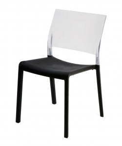 Стул пластиковый Resol Fiona chair combinations material стеклопластик прозрачный, черный Фото 1