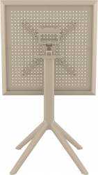 Стол пластиковый складной Sky Folding Table 60, бежевый, 600х600х740 мм