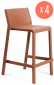 Комплект пластиковых полубарных стульев Nardi Trill Stool Mini Set 4 стеклопластик кирпичный Фото 1
