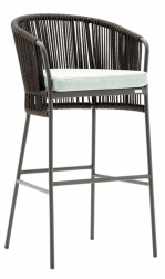 Кресло плетеное барное с подушкой-thumbs-Фото1