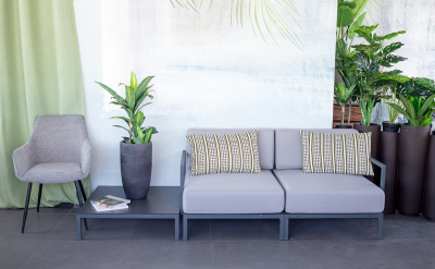 Комплект кресел Garden Relax Cora Set 2 алюминий, полиэстер черный, темно-серый Фото 7