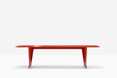 Стол обеденный стеклянный PEDRALI Frank алюминий, стекло красный Фото 5