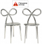 Комплект пластиковых стульев Qeeboo Ribbon Metal Finish Set 2 полипропилен серебристый Фото 2