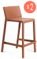 Комплект пластиковых полубарных стульев Nardi Trill Stool Mini Set 2 стеклопластик кирпичный Фото 1