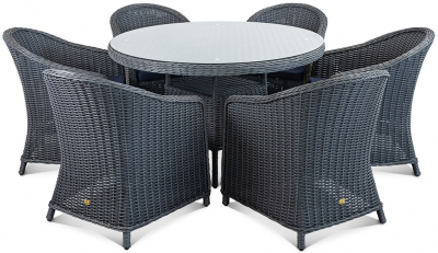 Стол плетеный обеденный ReeHouse Primo алюминий, искусственный ротанг, стекло млечный путь Фото 5