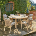 Стол деревянный обеденный Tagliamento Rimini Ø150 акация натуральный Фото 10