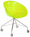 Кресло офисное прозрачное PEDRALI Gliss сталь, поликарбонат зеленый Фото 1