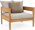 Кресло деревянное с подушками Garden Relax Kobo тик, олефин натуральный, бежевый Фото 1