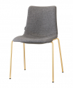 Стул с обивкой Scab Design Zebra Pop 4 legs  сталь, поликарбонат, ткань сатинированная латунь, серый Фото 1