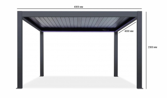 Пергола биоклиматическая моторизованная 4х4 м Pergola 120 Series