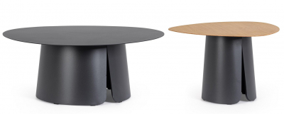 Комплект кофейных столиков Garden Relax Hayden алюминий антрацит, натуральный Фото 1