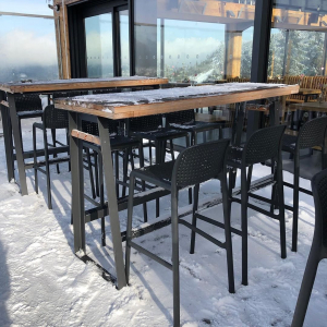 Комплект пластиковых полубарных стульев Nardi Lido Mini Set 4 стеклопластик антрацит Фото 8