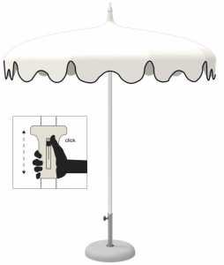 Зонт пляжный профессиональный Ø2.2 м Magnani Dali алюминий, Tempotest Para белый 15, кант 24 Фото 1