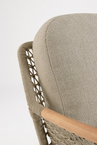 Кресло лаунж плетеное с подушками Garden Relax Eulero алюминий, тик, роуп, олефин антрацит Фото 7