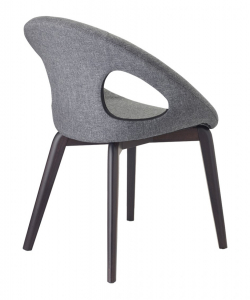 Кресло с обивкой Scab Design Natural Drop Pop бук, технополимер, ткань венге, серый Фото 2