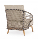 Лаунж-кресло плетеное с подушками BIZZ Eularia тик, алюминий, роуп, олефин Фото 5