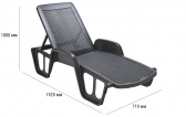 Шезлонг пластиковый GARDEN RATTAN Pool полипропилен антрацит Фото 2