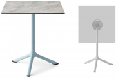 Стол ламинированный обеденный складной Scab Design Tripe Folding сталь, компакт-ламинат HPL голубой, каменный Фото 1
