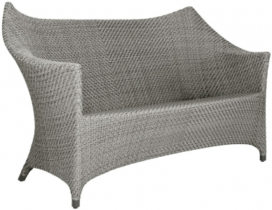 Диван двухместный плетеный JANUS et Cie Amari алюминий, искусственный ротанг дымчатый Фото 1