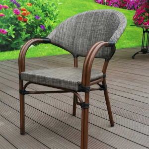 Кресло плетеное Afina C029-TX Grey-beige текстилен, сталь серый, бежевый Фото 2