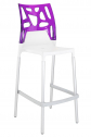 Стул пластиковый барный PAPATYA Ego Rock Bar алюминий, стеклопластик, поликарбонат белый, фиолетовый Фото 1