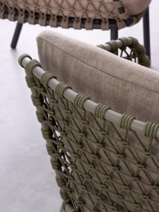 Кресло плетеное с подушками Garden Relax Ivissa сталь, роуп, олефин зеленый Фото 8