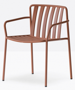 Кресло металлическое PEDRALI Coney сталь терракотовый Фото 1