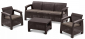 Диван пластиковый Keter Corfu Love Seat Max пластик с имитацией плетения коричневый Фото 7