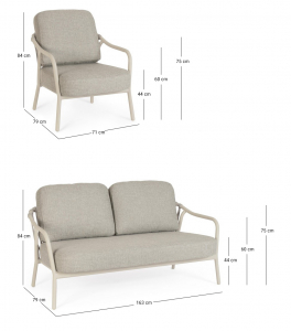 Комплект металлической лаунж мебели Garden Relax Edvige алюминий, роуп, олефин бежевый Фото 2