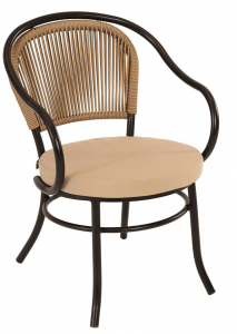 Кресло металлическое плетеное GARDENIUS Throne алюминий, роуп, ткань Фото 1