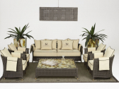Диван плетеный трехместный DFN Wezen алюминий, искусственный ротанг, ткань Фото 8