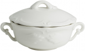 Бульонная пара с крышкой Gien Rocaille Blanc фаянс белый Фото 1
