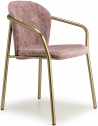 Кресло с обивкой Scab Design Finn сталь, шенилл матовое золото, розовый Фото 1