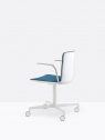 Кресло офисное вращающееся PEDRALI Noa сталь, алюминий, поликарбонат, ткань белый, синий Фото 4