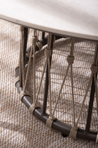 Стол металлический обеденный Garden Relax Lanai алюминий, роуп, камень какао Фото 8