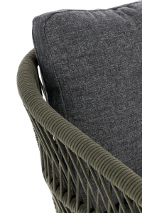 Кресло плетеное с подушками Garden Relax Galdana алюминий, роуп, полипропилен угольный, зеленый Фото 9