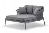 Лаунж-диван плетеный с подушками Grattoni Tropea алюминий, роуп, олефин антрацит, темно-серый, угольный Фото 6