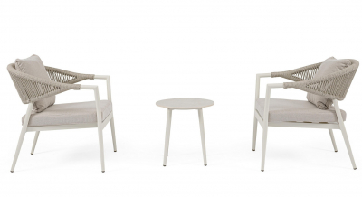 Комплект металлической лаунж мебели Garden Relax Millor алюминий, роуп, полиэстер бежевый Фото 1