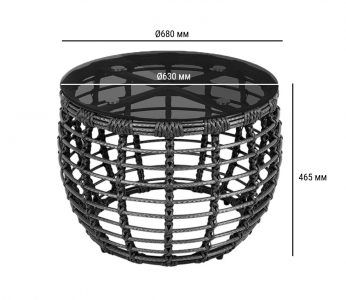 Комплект плетеной мебели ReeHouse Lotus алюминий, искусственный ротанг, олефин, стекло черный металлик, серый, графит Фото 5