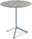 Стол ламинированный обеденный складной Scab Design Tripe Folding сталь, компакт-ламинат HPL голубой, зернистый Фото 5