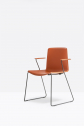 Кресло пластиковое на полозьях PEDRALI Tweet сталь, стеклопластик черный, оранжевый Фото 5