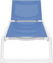 Шезлонг-лежак пластиковый Siesta Contract Rio Pro стеклопластик, текстилен белый, синий Фото 8