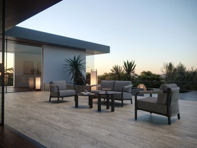 Кресло плетеное мягкое SNOC Lorvain Nightfall алюминий, роуп, олефин черный, серый Фото 7