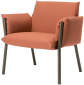 Кресло лаунж металлическое c подушками Scab Design Brezza Lounge сталь, ткань sunbrella мокко, розовый Фото 1