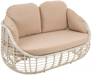 Диван двухместный плетеный с подушками-thumbs-Фото1