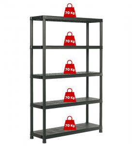 Стеллаж пластиковый KIS Shelf пластик черный Фото 4